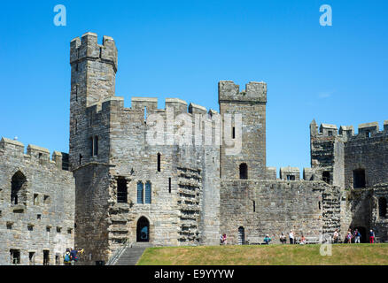 Innenansicht des Caernarfon Castle in Nordwales Stockfoto