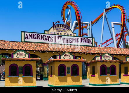 Eingang zum Knotts Berry Farm in Buena Park, Orange County, in der Nähe von Los Angeles, Kalifornien, USA Stockfoto