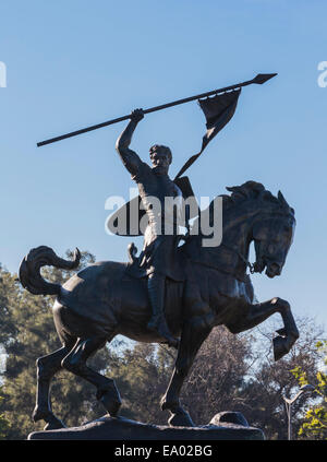 Sevilla, Provinz Sevilla, Andalusien, Südspanien.  1927-Statue von El Cid, Rodrigo Díaz de Vivar, von Anna Hyatt Huntington. Stockfoto