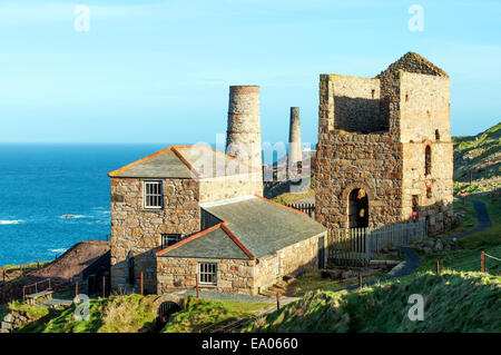 Die restaurierten Levant Zinn-Mine an der Küste in Pendeen in Cornwall, Großbritannien Stockfoto