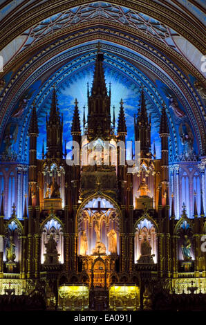 Altar der Montreal Notre-Dame-Basilika (Französisch: Basilique Notre-Dame de Montréal) Stockfoto