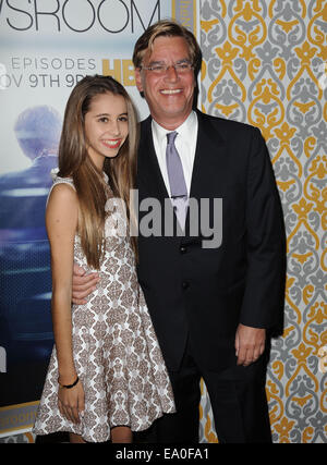 Los Angeles, Kalifornien, USA. 4. November 2014. Aaron Sorkin, Tochter Roxy Teilnahme an der Los Angeles Staffel 3 Premiere von der HBO-Serie '' The Newsroom'' bei der Directors Guild Of America in Los Angeles, Kalifornien am 4. November 2014 statt. 2014-Credit: D. Long/Globe Fotos/ZUMA Draht/Alamy Live-Nachrichten Stockfoto