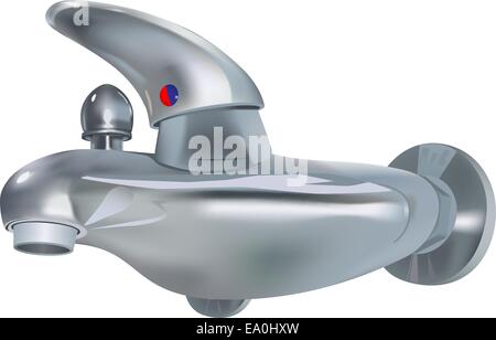Vektor realistische Wasserhahn auf weißem Hintergrund Stock Vektor