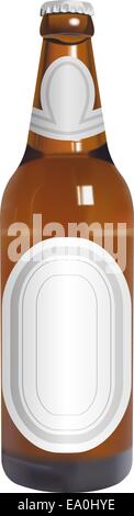 Vektor realistische Bierflasche mit leeren Etiketten Stock Vektor