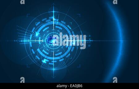abstrakte Technik Hintergrund mit Auge in der Mitte, eps10 Datei, Verlaufsgitter und Transparenz verwendet Stock Vektor