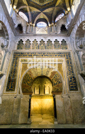 Mihrab, der Kathedrale von Córdoba Moschee/Große Moschee von Córdoba/Mezquita Catedral, Rdoba, Andalusien, Spanien Stockfoto