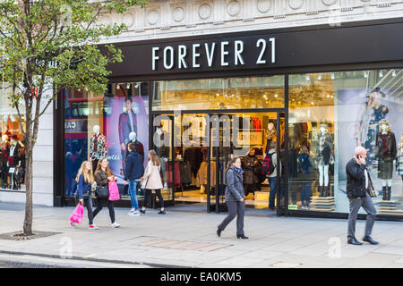 Forever speichern 21 Oxford Street - London Stockfoto