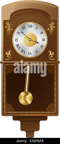 Vector Vintage Wanduhr auf weißem Hintergrund Stock Vektor
