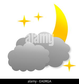 Bewölkten Nacht als Wetter-icon Stockfoto