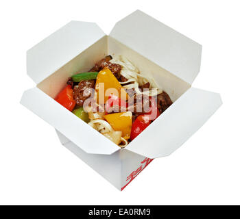 Rindfleisch-Slice und Udon-Nudeln Stockfoto