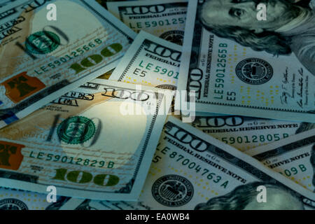 Neue Design-100 US-Dollar-Scheine oder Notizen Stockfoto