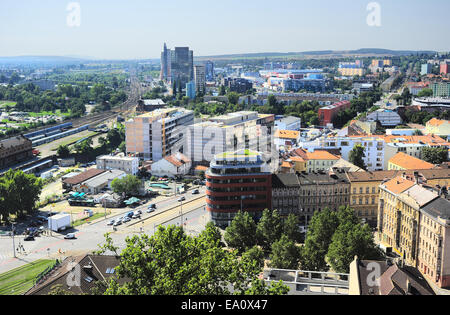 Luftbild auf Brno, Tschechische Republik Stockfoto