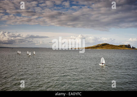 Blick auf Irlands Auge Insel, Howth, die Bucht von Dublin, Republik Irland Stockfoto