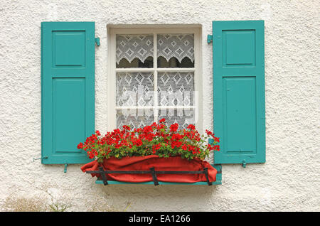 Dekorative Holz-Fenster Stockfoto