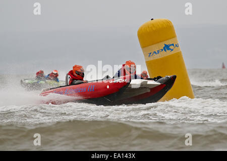 Zapcats Offshore-aufblasbare Powerboat racing Stockfoto