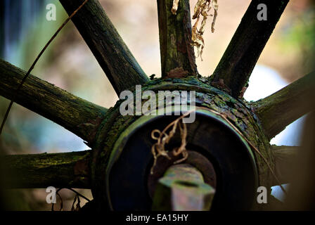 Alte hölzerne Rad Stockfoto