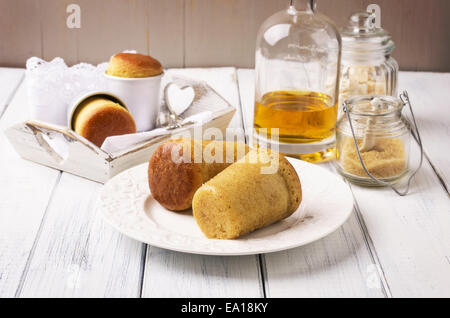 Baba Au Rhum Dessert Stockfoto