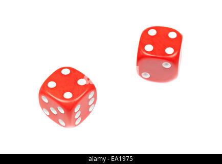 Zwei Würfel gerollt Stockfoto