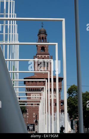 Italien, Lombardei, Mailand, Milan Expo Gate, Info-Point in Schlossplatz für die Weltausstellung 2015 Stockfoto