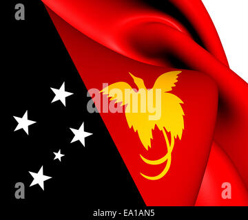 Flagge von Papua-Neu-Guinea Stockfoto