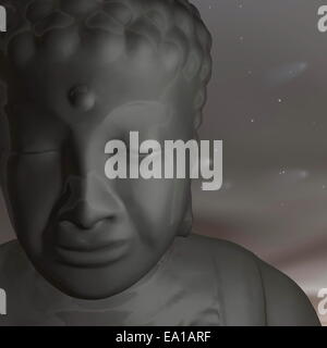 Goldene Buddha - 3D render Stockfoto