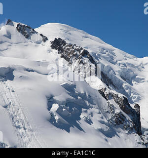 Gipfel des Mont Blanc, Französische Alpen. Stockfoto