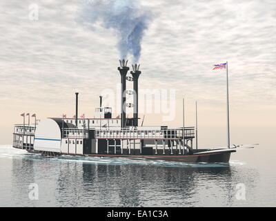 Alten Riverboat - 3D render Stockfoto