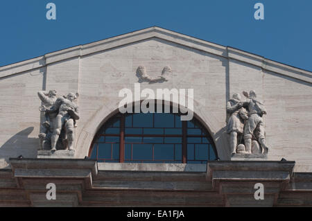 Italien, Lombardei, Mailand, Piazza Affari Square, Börse detail Fassade Stockfoto