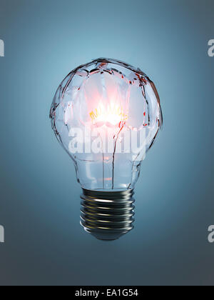 Eine zerbrochene Glühbirne ist was beleuchtete und Haushalt Beleuchtung Stockfoto