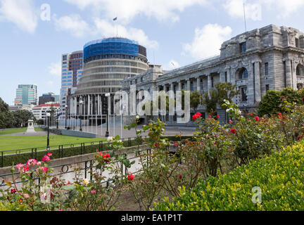 Wellington Parlamentsgebäude NZ Stockfoto