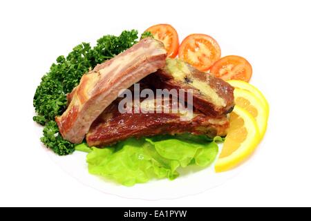 Gegrillte Schweinerippchen Stockfoto