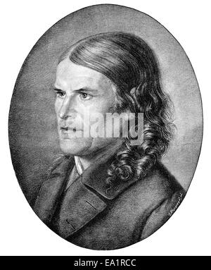 Friedrich Rueckert oder Freimund Raimar, Reimar oder Reimer, 1788-1866, deutscher Dichter, Übersetzer und einer der Gründer der deutschen oder Stockfoto