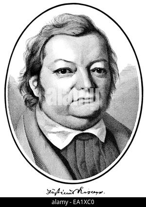 Justinus Andreas Christian von Kerner, 1786-1862, deutscher Dichter, Arzt und medizinischer Schriftsteller, Porträt von Justinus Andreas Christ Stockfoto