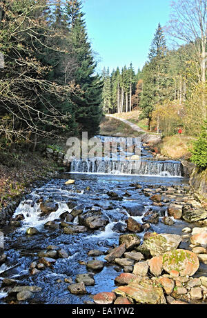 UPA-Fluss im Riesengebirge über Pec Pod Snezkou Stockfoto