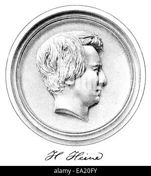 Porträt von Christian Johann Heinrich Heine, 1797-1856, deutscher Dichter, Schriftsteller und Journalist, Porträt von Christian Johann He Stockfoto