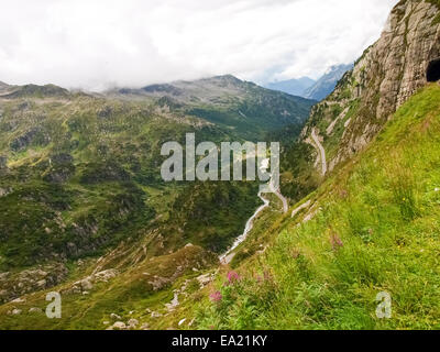 Schweizer Alpen, Schweiz: Tour auf die sechs Pässe Pass Susten Stockfoto
