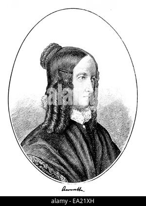 Porträt von Annette von Droste-Hulshoff, 1797-1848, deutscher Schriftsteller und Dichter, Porträt von Annette von Droste-Hülshoff, 1797 Stockfoto