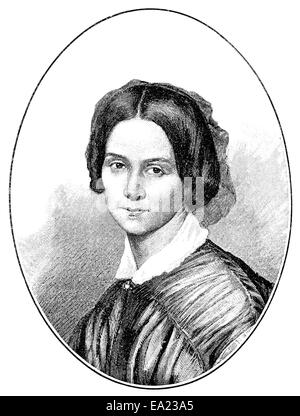 Marie Nathusius, 1817-1857, ein beliebter Geschichtenerzähler und Komponist von Liedern, Portait von Marie Nathusius, 1817-1857 Eine volkst Stockfoto