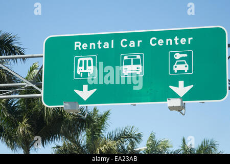 Miami International Airport Car Rental return Zeichen Stockfoto
