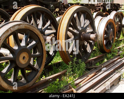 Eisenbahnräder Stockfoto