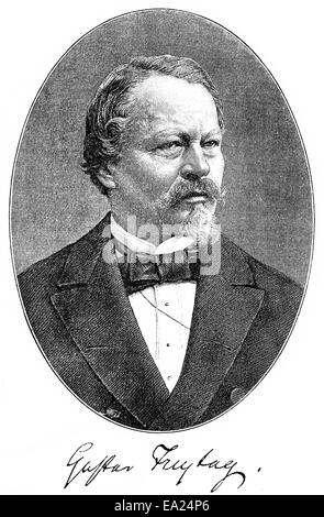 Gustav Freytag, 1816-1895, deutscher Schriftsteller, Porträt von Gustav Freytag, 1816-1895, Ein Deutscher Schriftsteller Stockfoto