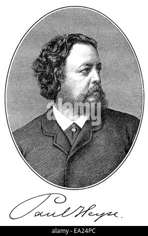 Paul Johann Ludwig von Heyse, 1830-1914, deutscher Schriftsteller, Porträt von Paul Johann Ludwig von Heyse, 1830-1914, Ein Deutscher S Stockfoto