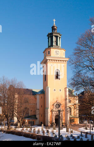 Maria Magdalena Kyrka in Wintersonne Stockfoto