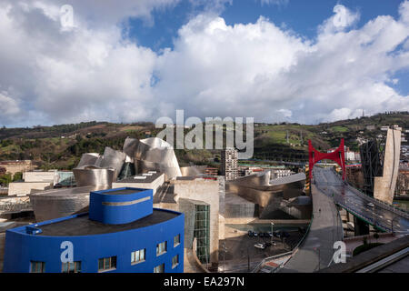 Guggenheim-Museum von Silken Gran Hotel Domine Terrasse Stockfoto