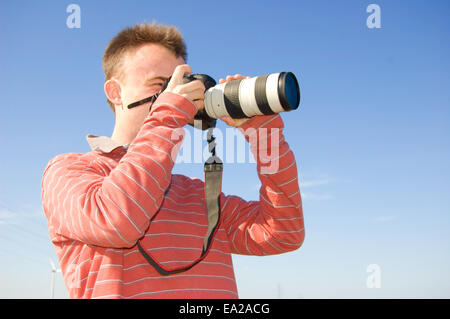 Profi-Fotografen fotografieren. Stockfoto