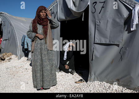 Suruc, Türkei. 5. November 2014. Syrischen kurdischen Flüchtlingen aus Kobane Bereich in einem Flüchtlingslager in der Stadt Suruc nahe der Türkei-Syrien-Grenze am 5. November 2014. Bildnachweis: Konstantinos Tsakalidis/Alamy Live-Nachrichten Stockfoto