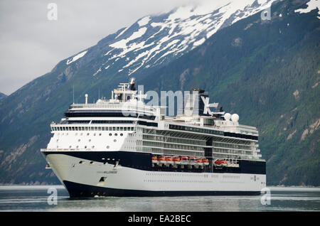 Kreuzfahrtschiff Celebrity Millennium im oberen Taiya Inlet, südöstlichen Alaska Stockfoto