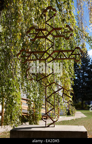 überqueren Sie an der Abfahrt der ukrainischen orthodoxen Kirche Heiligen Geist Saskatchewan Kanada Stockfoto