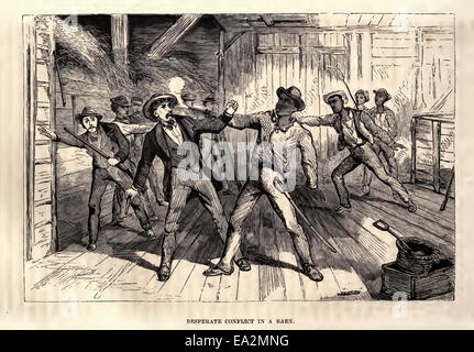 Kampf für die Freiheit in einer Scheune in Maryland. Underground Railroad Stockfoto