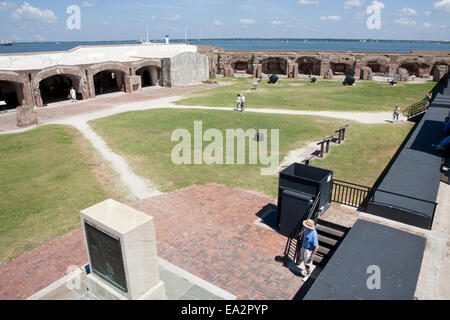 Parade-Gelände von Fort Sumter, South Carolina. Stockfoto